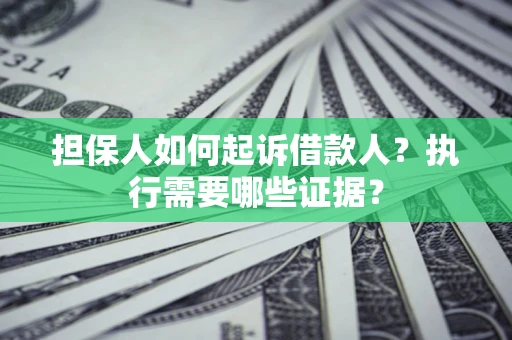 武汉担保人如何起诉借款人？执行需要哪些证据？