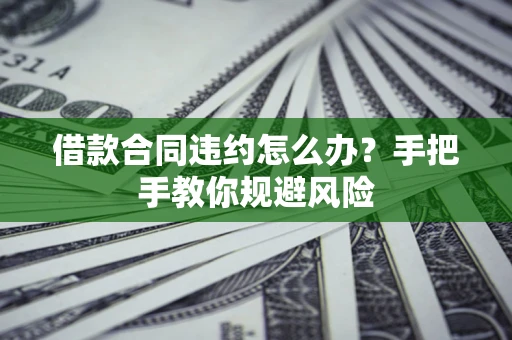 武汉借款合同违约怎么办？手把手教你规避风险