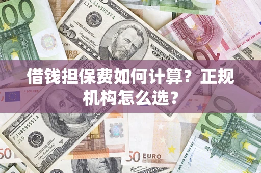 武汉借钱担保费如何计算？正规机构怎么选？