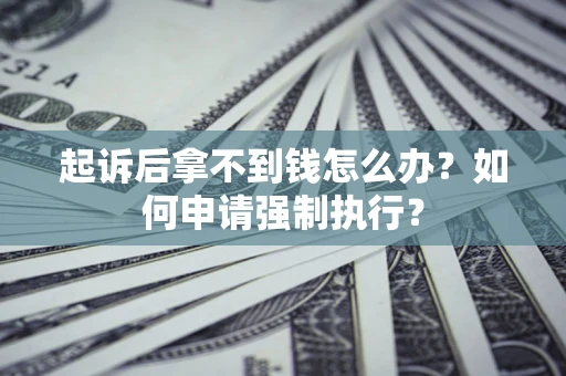 武汉起诉后拿不到钱怎么办？如何申请强制执行？