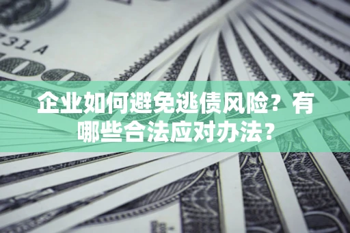 武汉企业如何避免逃债风险？有哪些合法应对办法？