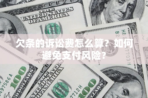 武汉欠条的诉讼费怎么算？如何避免支付风险？